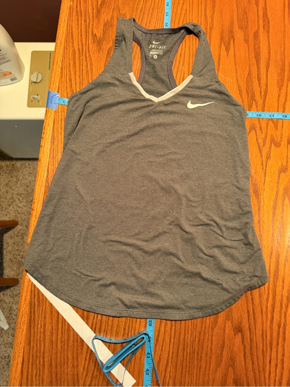 Nike Gray Racerback Dri-FIT Tank with White Trim